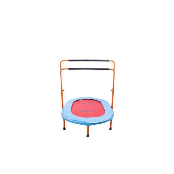 Upper Bounce Machrus Bounce Galaxy Mini Oval Rebounder Trampoline w/ Adjustable Handrail & Dual